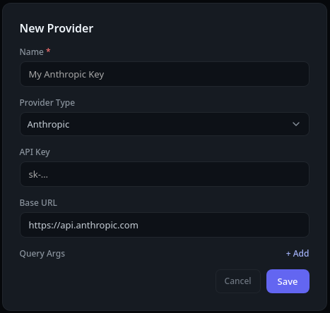 Adding a provider in Weave
