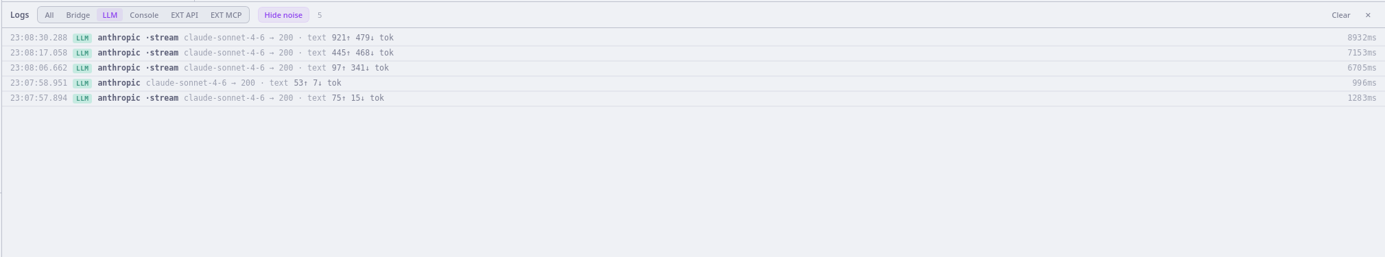Log Viewer console